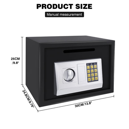 4.6L/8.5L/16L Security Safe Cash Box with Double Digital Keypad&Safety Key Lock Cabinet