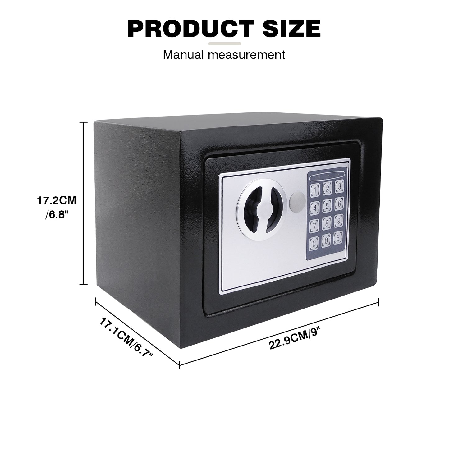 4.6L/8.5L/16L Security Safe Cash Box with Double Digital Keypad&Safety Key Lock Cabinet