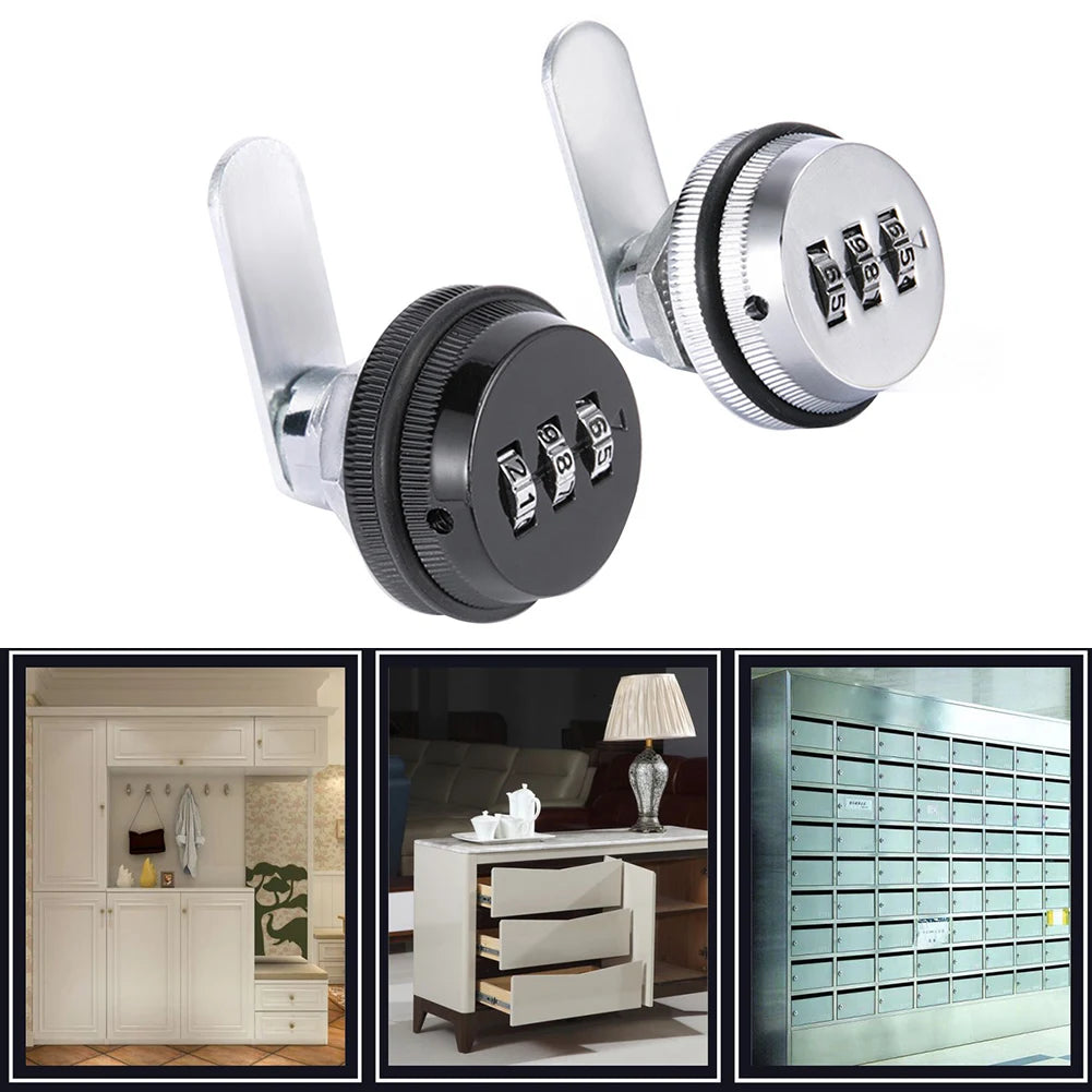 3 Digit Security Password Keyless Drawer Lock